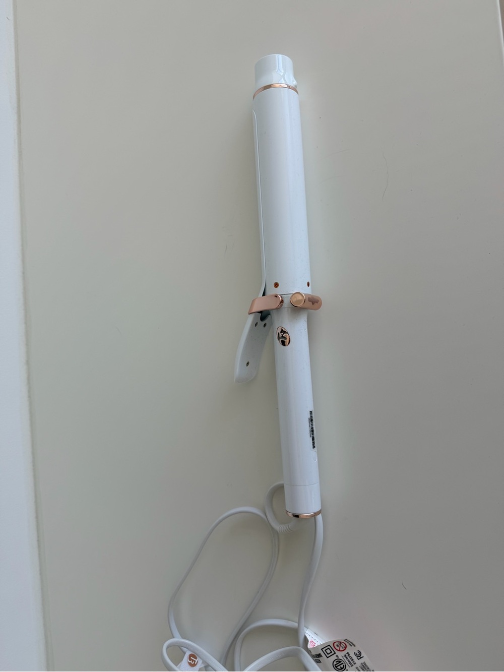 T3 White and Rose Gold 1" Curling Iron